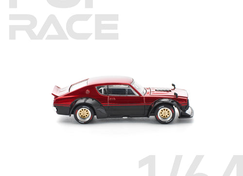 Load image into Gallery viewer, (Pre-order) POPRACE 1/64 KPGC110 KENMERI - RED/BLACK Diecast Model Car

