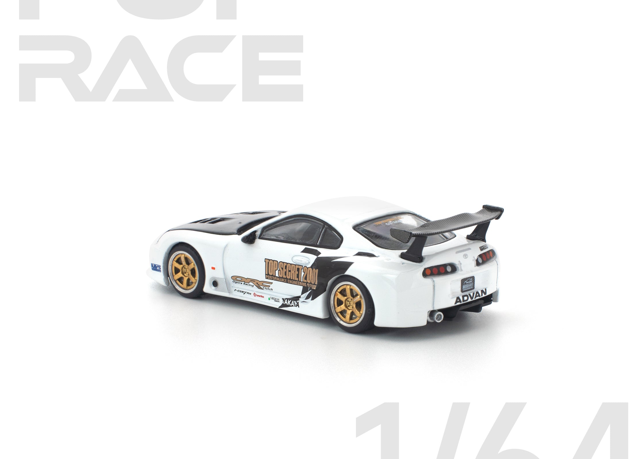 (Pre-order) POPRACE 1/64 TOP SECRET GT300 SUPRA WHITE Model Car #PR640364