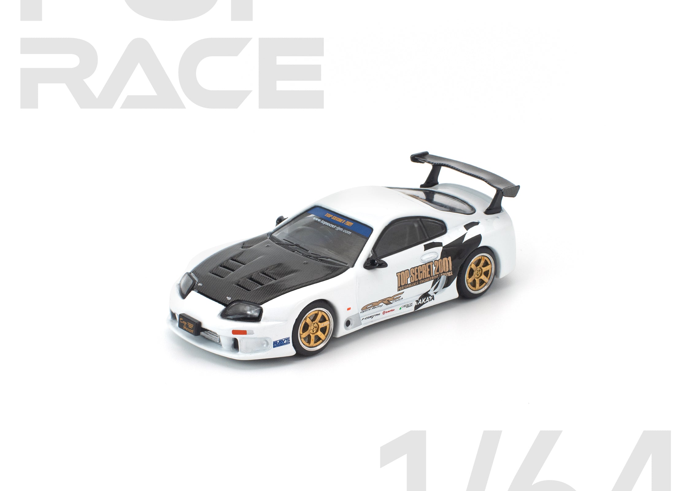 (Pre-order) POPRACE 1/64 TOP SECRET GT300 SUPRA WHITE Model Car #PR640364