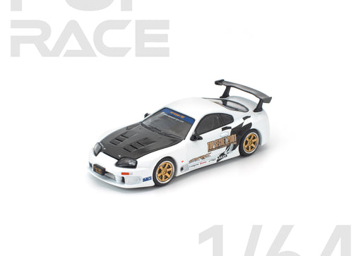 Load image into Gallery viewer, (Pre-order) POPRACE 1/64 TOP SECRET GT300 SUPRA WHITE Model Car #PR640364

