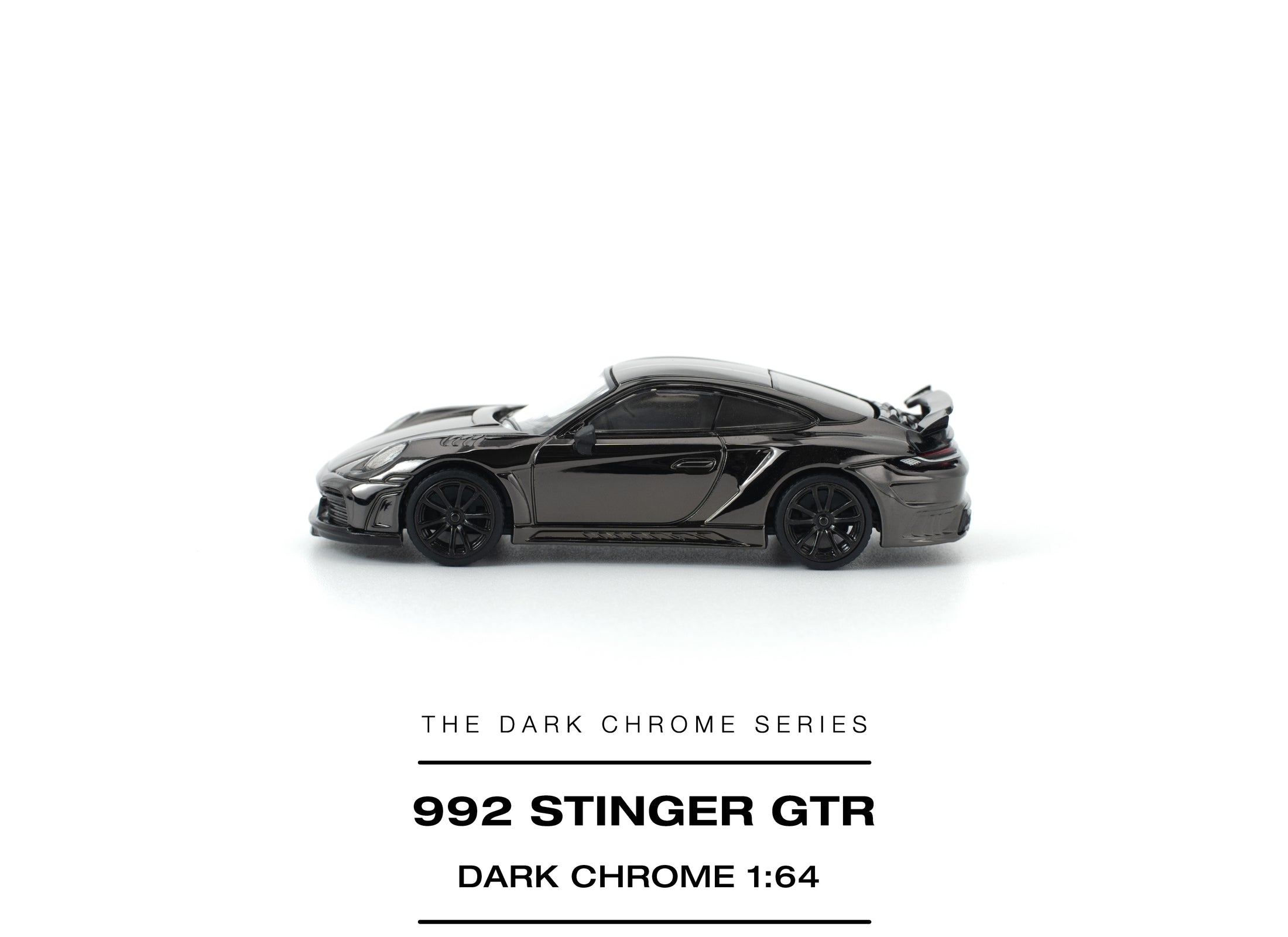 (Pre-order) POPRACE 1/64 STINGER GTR DARK CHROME Diecast Model Car