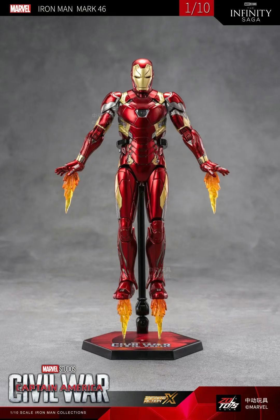 ZD Toys Marvel Avengers 1/10 Iron Man MK46 Action Figure Set
