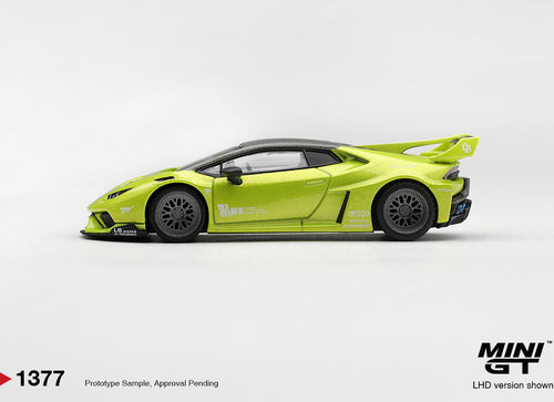 Load image into Gallery viewer, (Pre-order) Mini GT #1377 Lamborghini Huracán LB★WORKS Lime Metallic RHD
