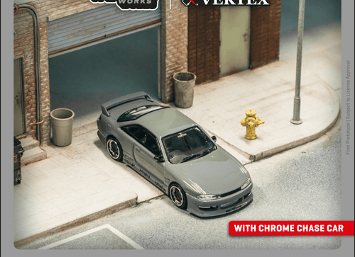 Load image into Gallery viewer, Tarmac Works 1/64 VERTEX Silvia (S 14) Grey Diecast Model Car
