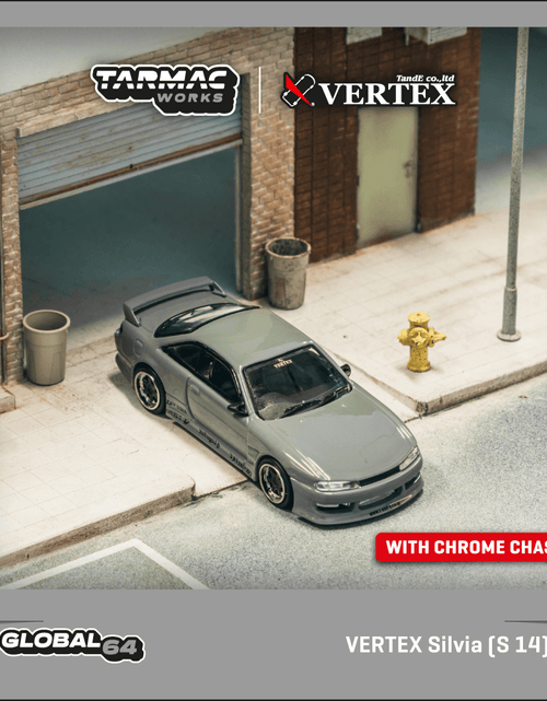 Load image into Gallery viewer, Tarmac Works 1/64 VERTEX Silvia (S 14) Grey Diecast Model Car
