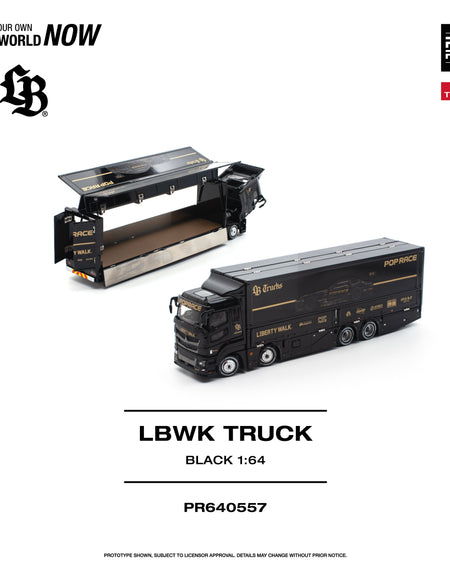 (Pre-order) POPRACE 1/64 - LBWK TRUCK - BLACK Diecast Model Car