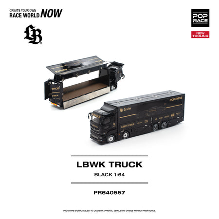 (Pre-order) POPRACE 1/64 - LBWK TRUCK - BLACK Diecast Model Car