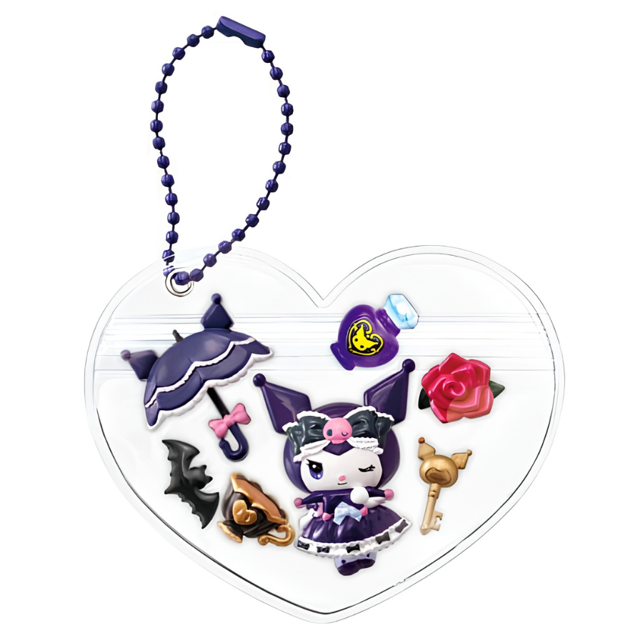 Re-ment Sanrio Candy Toy Kuromi Deco Chara Pouch Key Chain (Set of 6)