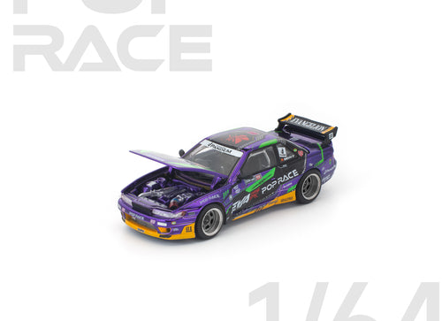 Load image into Gallery viewer, (Pre-order) POPRACE 1/64 PANDEM S13 EVA RT TEST TYPE-01 Diecast Model Car
