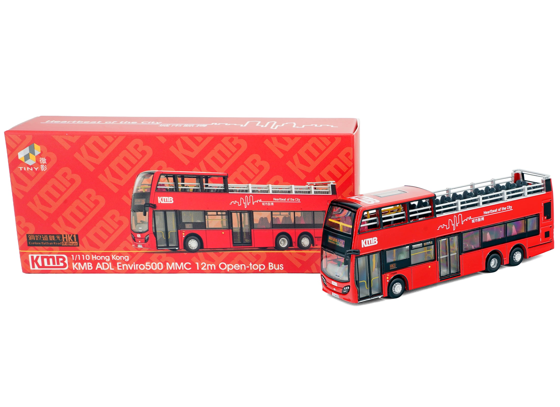 Tiny City Diecast Model 1/110 - KMB ADL Enviro500 MMC 12M Open-top Bus