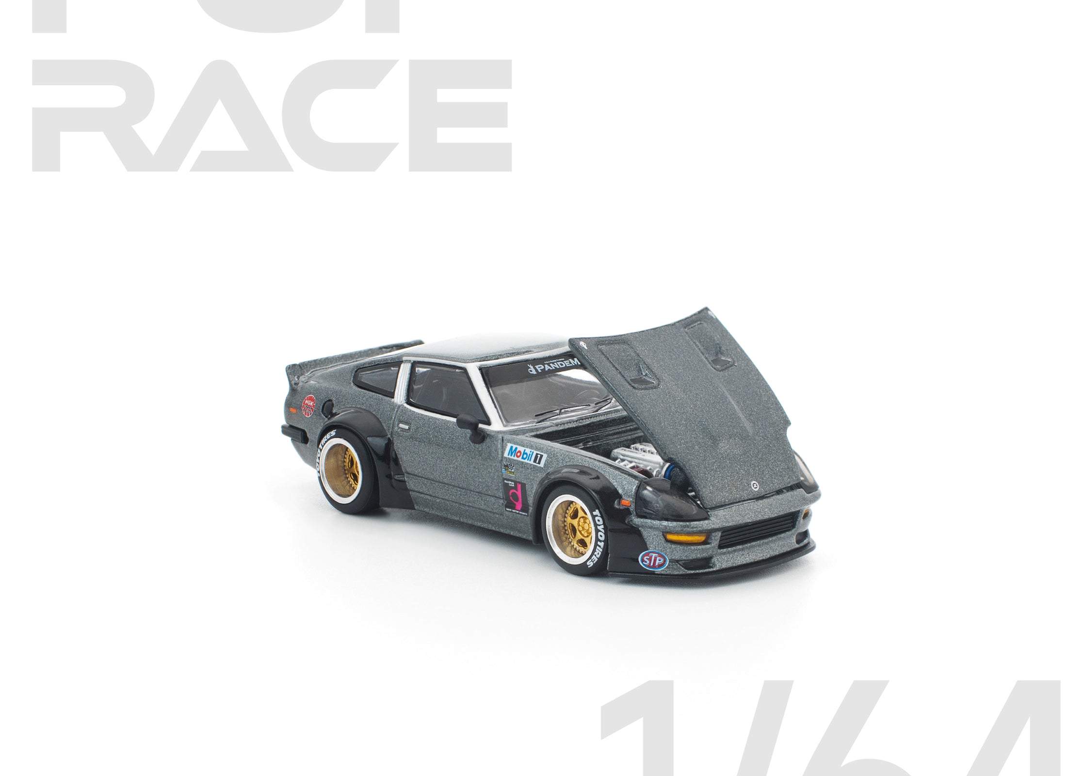 (Pre-order) POPRACE 1/64 PANDEM 280ZX GUN METAL Diecast Model Car