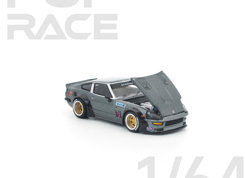 Load image into Gallery viewer, (Pre-order) POPRACE 1/64 PANDEM 280ZX GUN METAL Diecast Model Car
