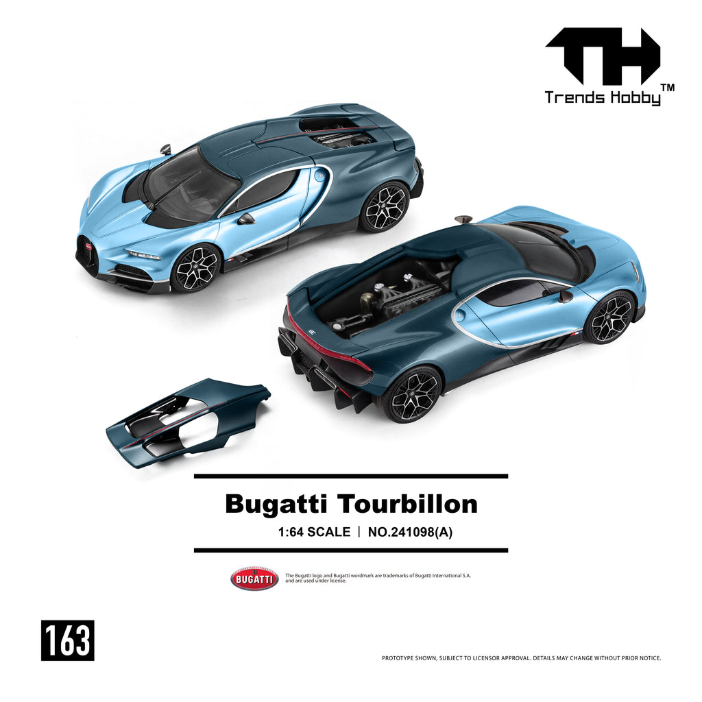 (Pre-order) Trends Hobby 1/64 - #241098(A) Bugatti Tourbillon - Blue Atlantic