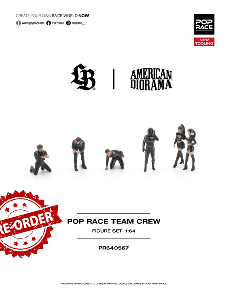(Pre-order) POPRACE 1/64 - POP RACE TEAM CREW (6 Figures) Diecast Model Car