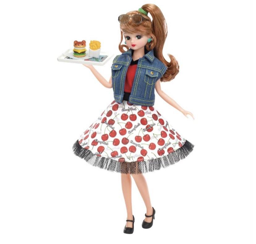 Takara Tomy Licca Chan Doll Set - Rockabilly Cherry Dress Set
