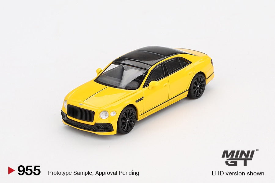 Mini GT #955 1/64 Bentley Flying Spur Monaco Yellow LHD Diecast Car