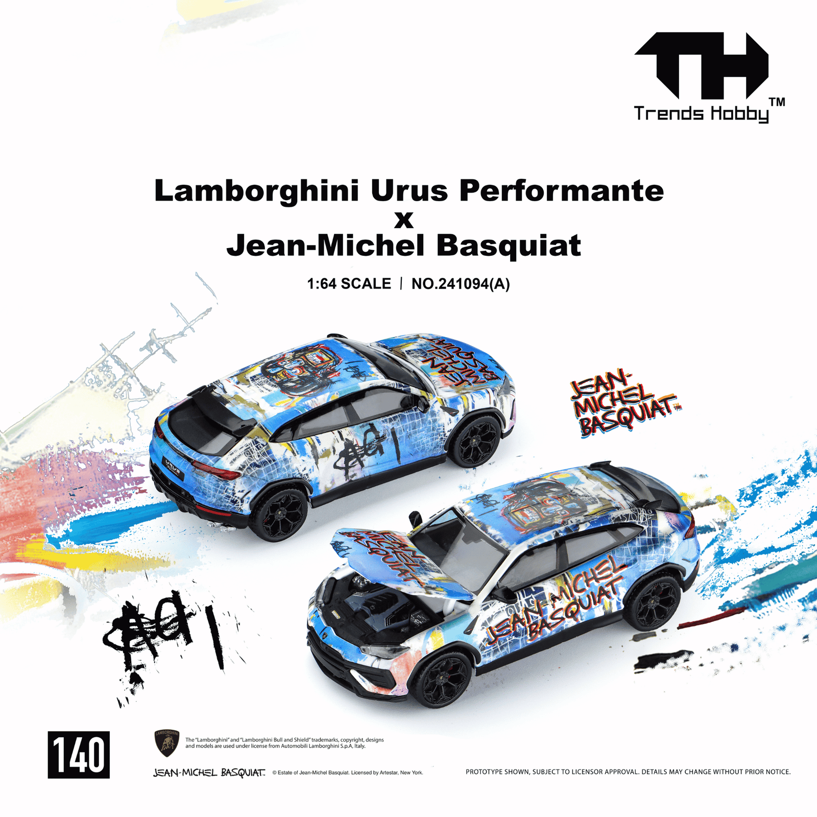 (Pre-order) Trends Hobby 1/64 Lamborghini Urus Performance & Basquiat White
