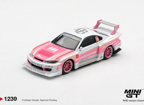 Load image into Gallery viewer, (Pre-order) Mini GT #1239 Nissan SILVIA (S15) LB-Super Silhouette AMOCULTURE Car
