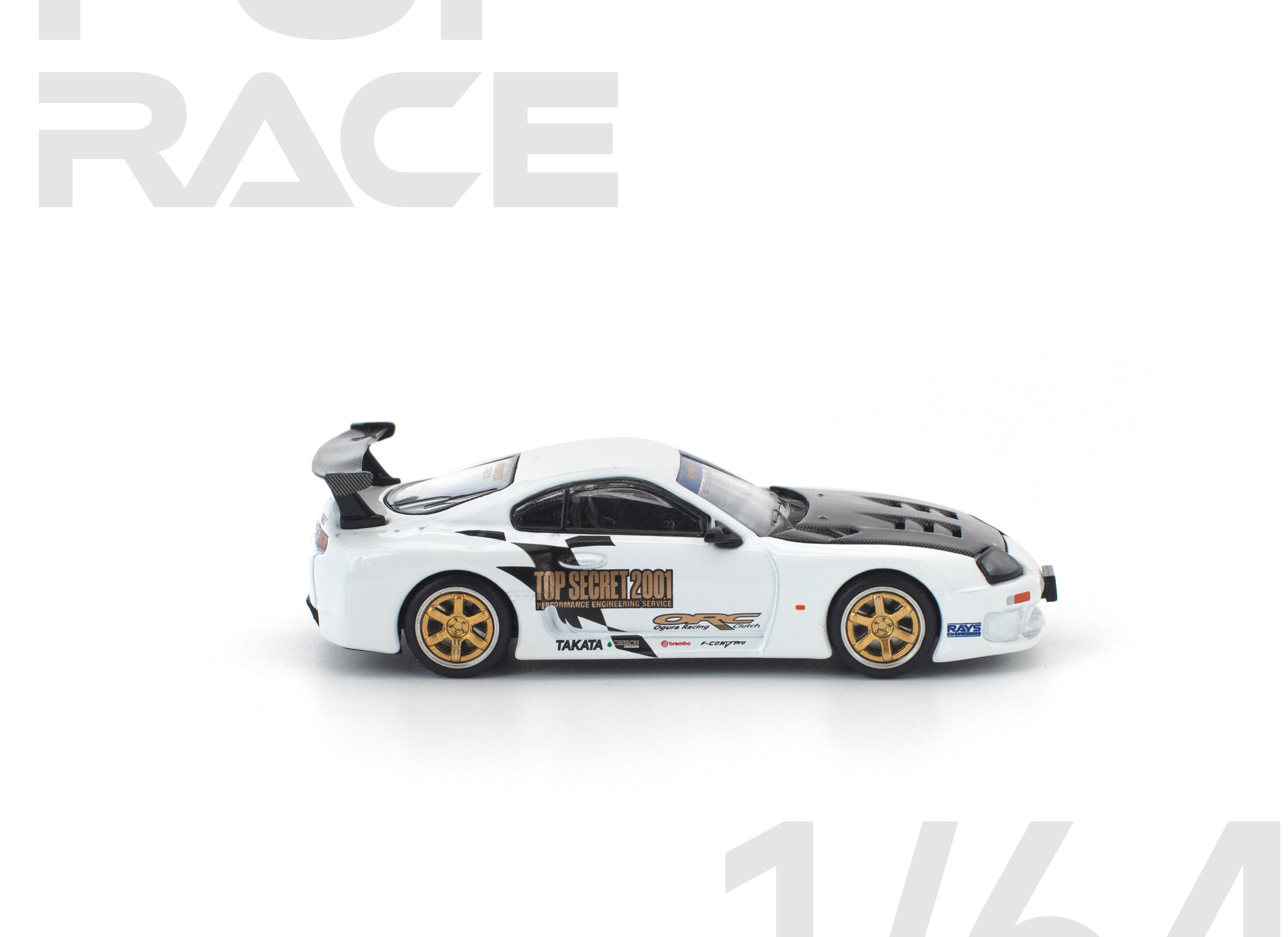 (Pre-order) POPRACE 1/64 TOP SECRET GT300 SUPRA WHITE Model Car #PR640364
