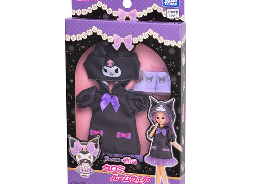 Load image into Gallery viewer, Takara Tomy Licca-chan Kuromi Roomwear Themed Loungewear and Slipper (NO DOLL)
