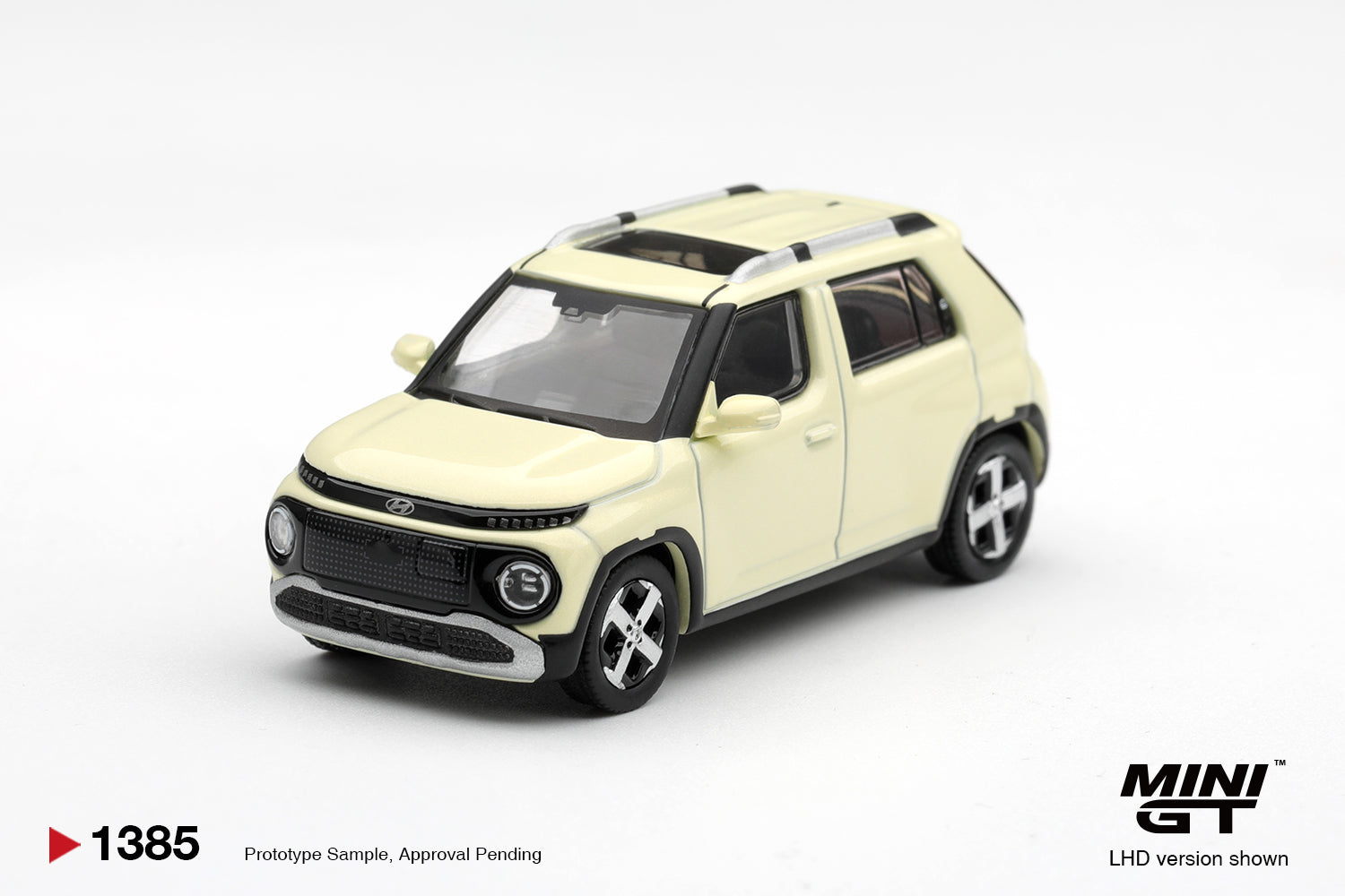 (Pre-order) Mini GT #1385 Hyundai Casper Butter Cream Yellow Pearl Diecast Model
