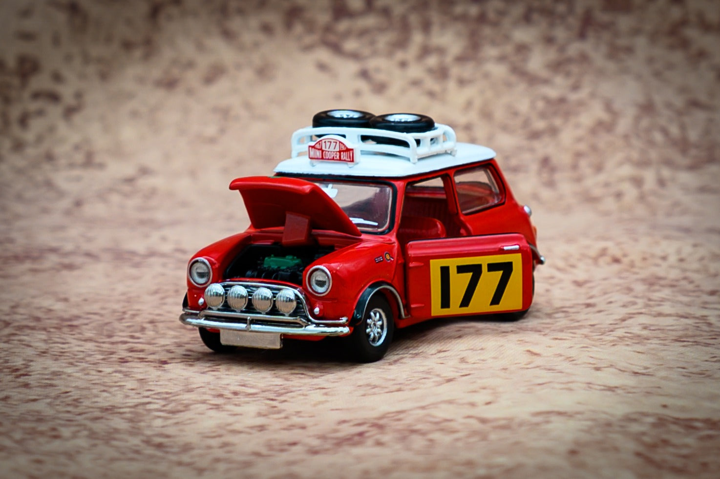TINY Hong Kong #177 Mini Cooper Rally Red Mk1 Scale 1:50 Diecast Mini  Car