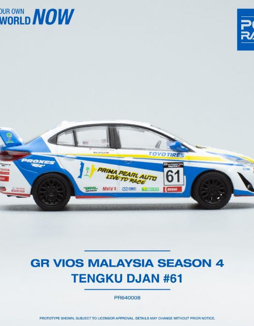 Load image into Gallery viewer, POPRACE 1/64 Die-cast Car GR VIOS MALAYSIA SEASON 4 TENGKU DJAN 61 (w/ Figure)

