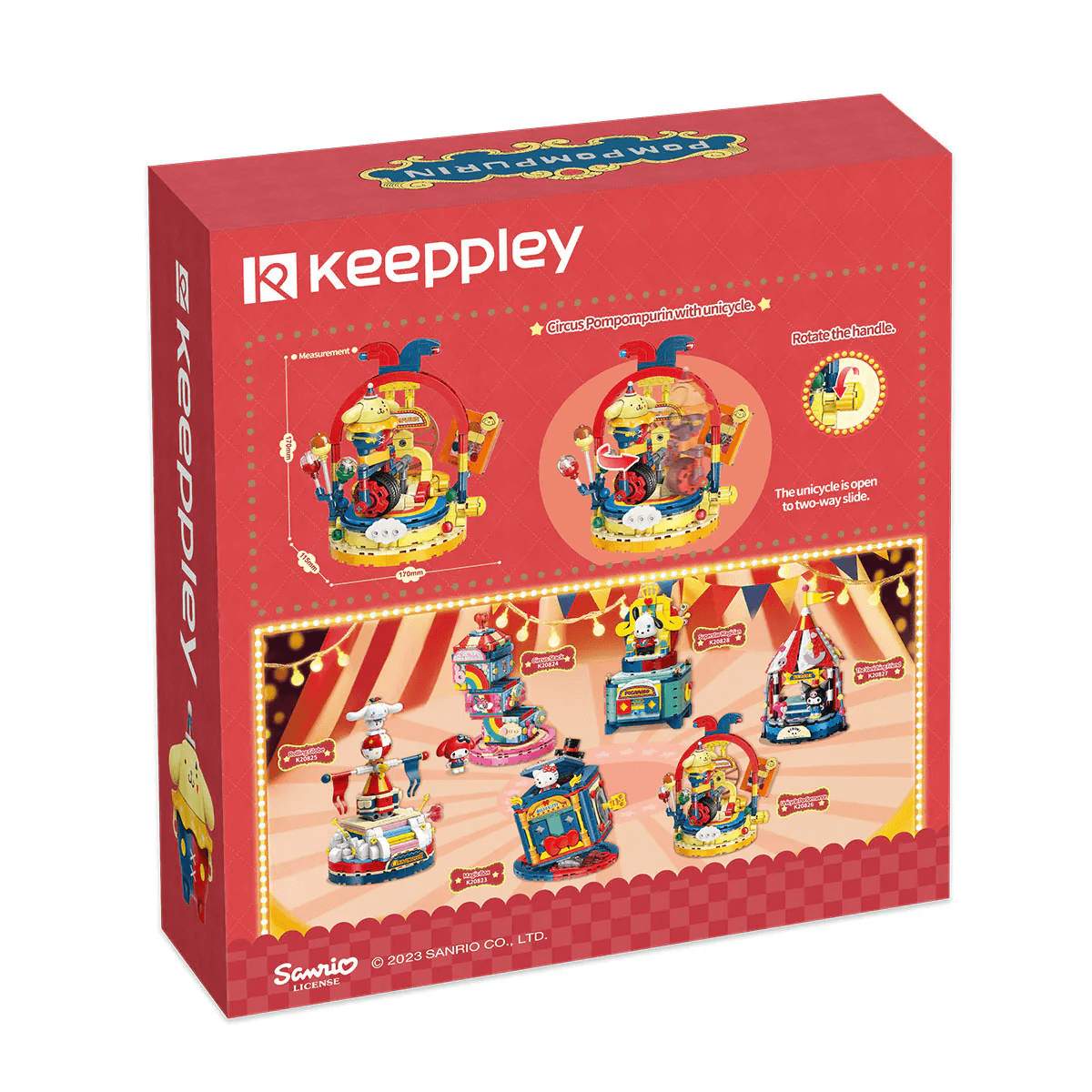 Keeppley Blocks Toy #K20826 Sanrio Series - Pompompurin Unicycle Performance