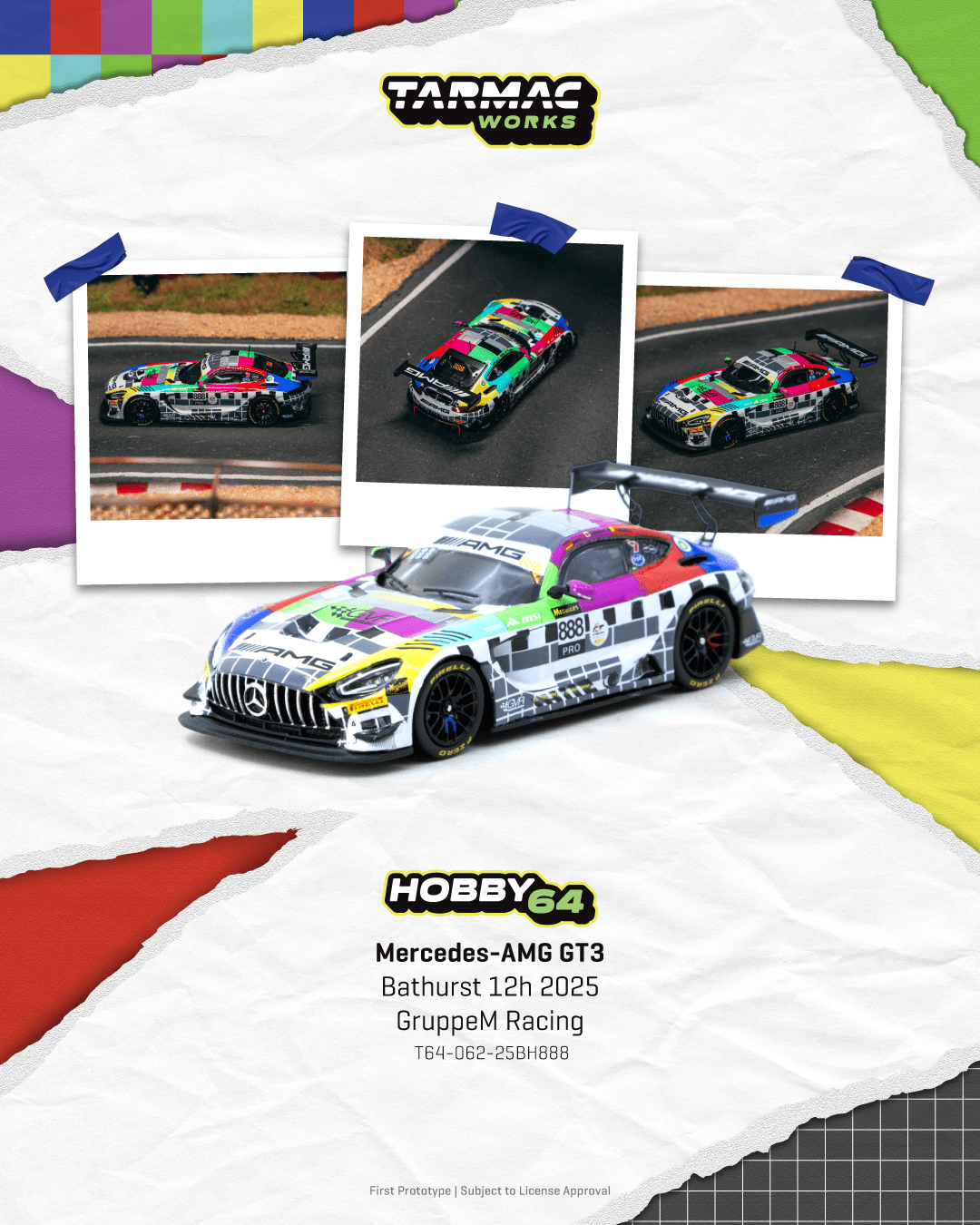 Tarmac Works 1/64 Mercedes-AMG GT3 Bathurst 12h 2025 GruppeM Racing