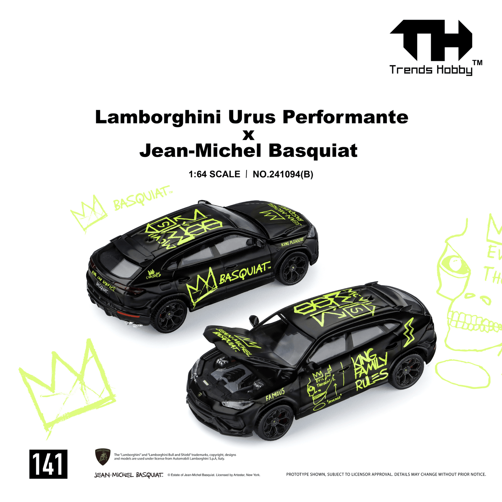 (Pre-order) Trends Hobby 1/64 Lamborghini Urus Performance & Basquiat Black