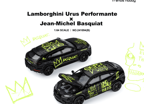 Load image into Gallery viewer, (Pre-order) Trends Hobby 1/64 Lamborghini Urus Performance &amp; Basquiat Black
