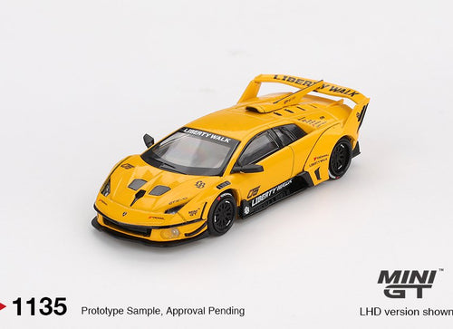 Load image into Gallery viewer, MINI GT #1135 LB-Silhouette WORKS MURCIELAGO GT Evo Yellow LHD
