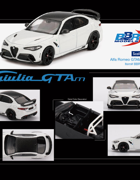 BBR 1:64 Alfa Romeo Giulia GTAm White Die-Cast Model Car