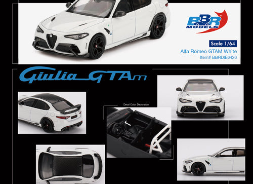 Load image into Gallery viewer, BBR 1:64 Alfa Romeo Giulia GTAm White Die-Cast Model Car

