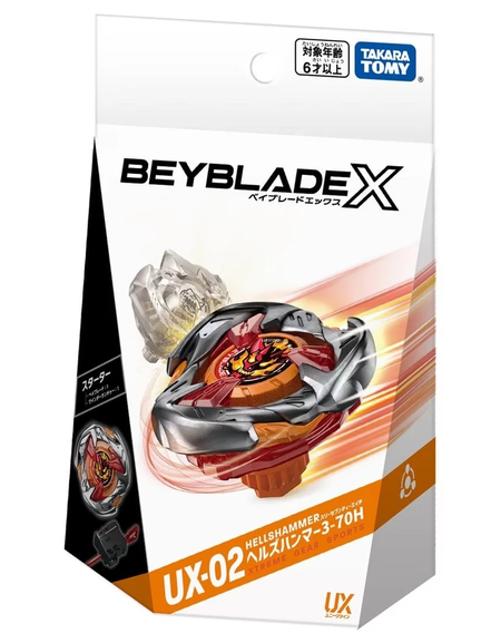 Takara Tomy Beyblade X Starter UX-02 Hells Hammer 3-70H