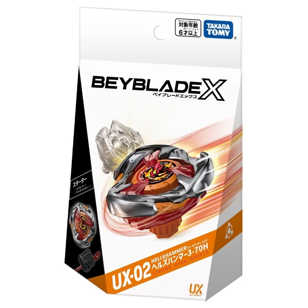 Takara Tomy Beyblade X Starter UX-02 Hells Hammer 3-70H