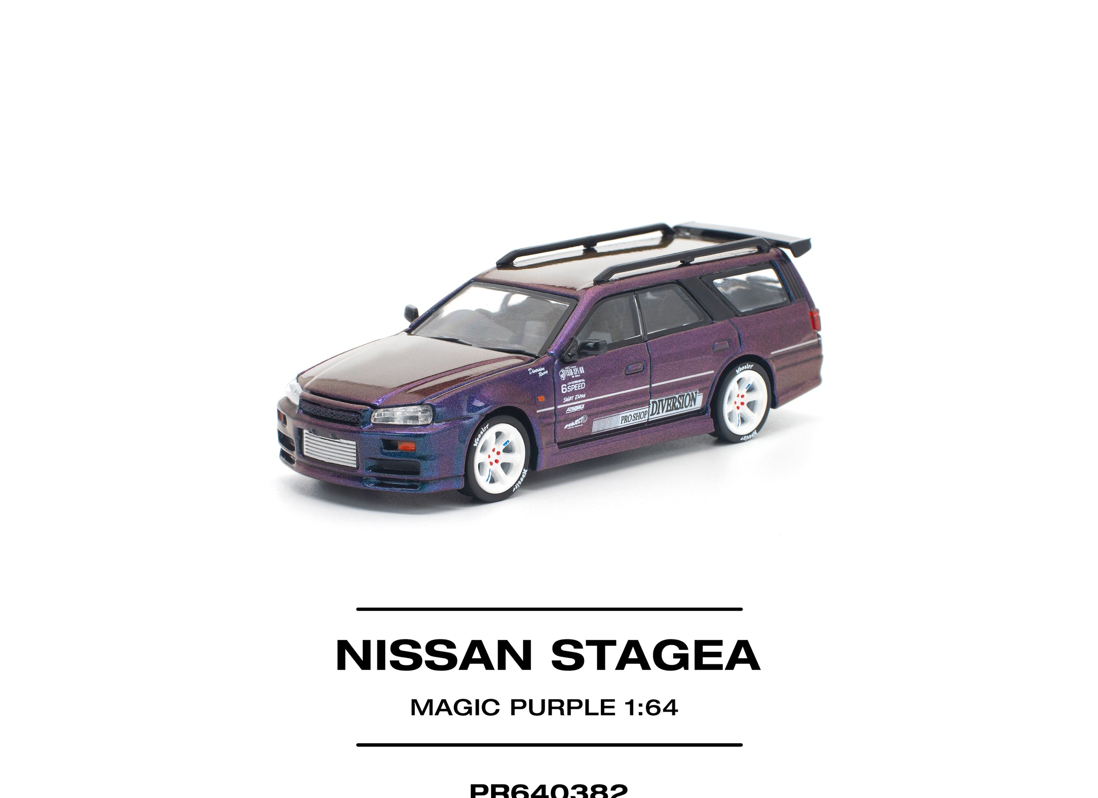 (Pre-order) POPRACE 1/64 NISSAN STAGEA MAGIC PURPLE Diecast Model Car