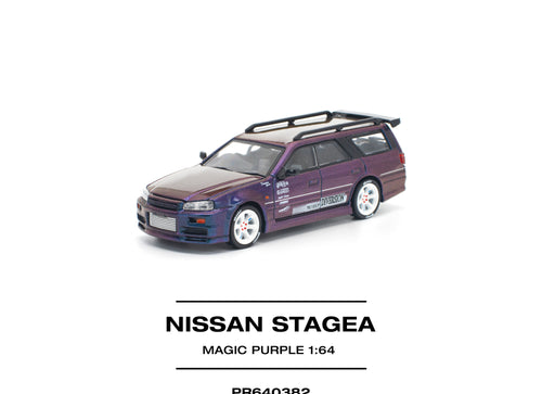 Load image into Gallery viewer, (Pre-order) POPRACE 1/64 NISSAN STAGEA MAGIC PURPLE Diecast Model Car
