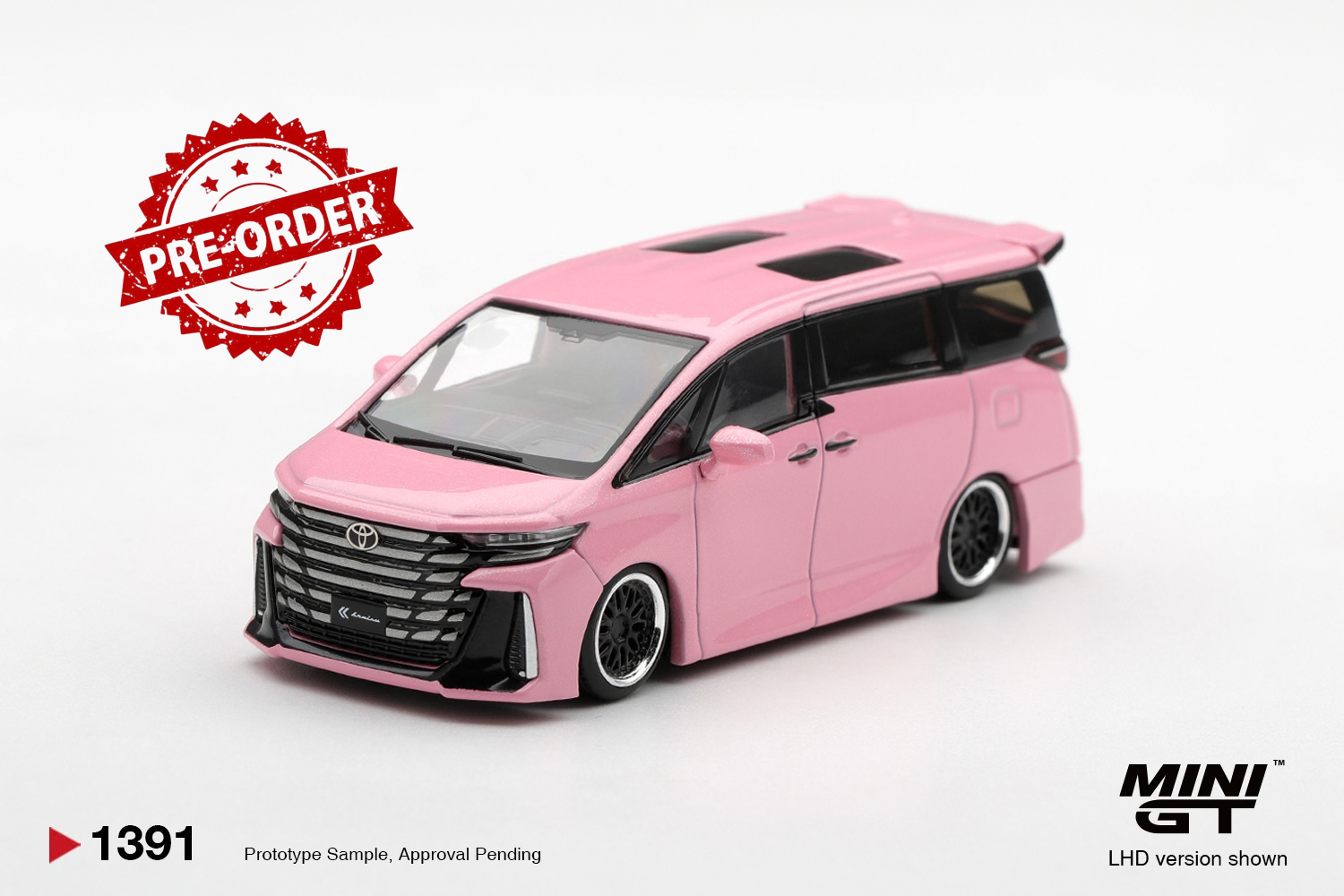 (Pre-order) Mini GT #1391 Toyota Vellfire 40 KUHL Metallic Pink Diecast RHD