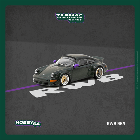 Tarmac Works 1/64 RWB 964 Green Diecast Model Car