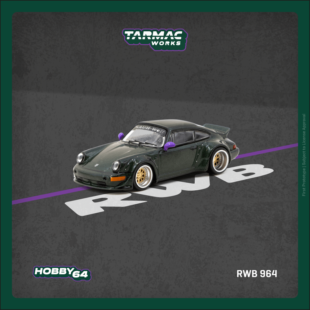 Tarmac Works 1/64 RWB 964 Green Diecast Model Car