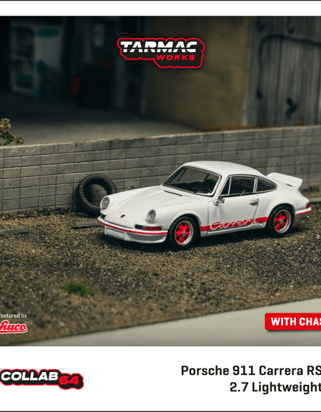 Tarmac Works 1/64 Porsche 911 Carrera RS 2.7 Lightweight White/Red