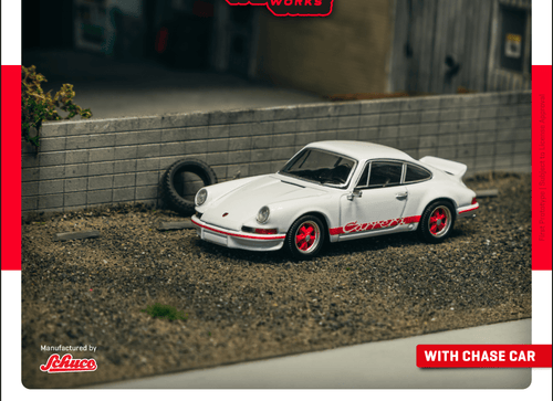Load image into Gallery viewer, Tarmac Works 1/64 Porsche 911 Carrera RS 2.7 Lightweight White/Red
