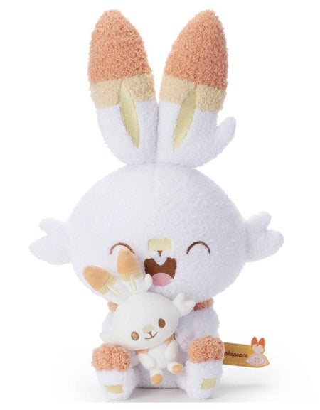 Takara Tomy Pokemon Soft Plush Toy Pokepeace Basic Scorbunny w/ mini Plush Ver