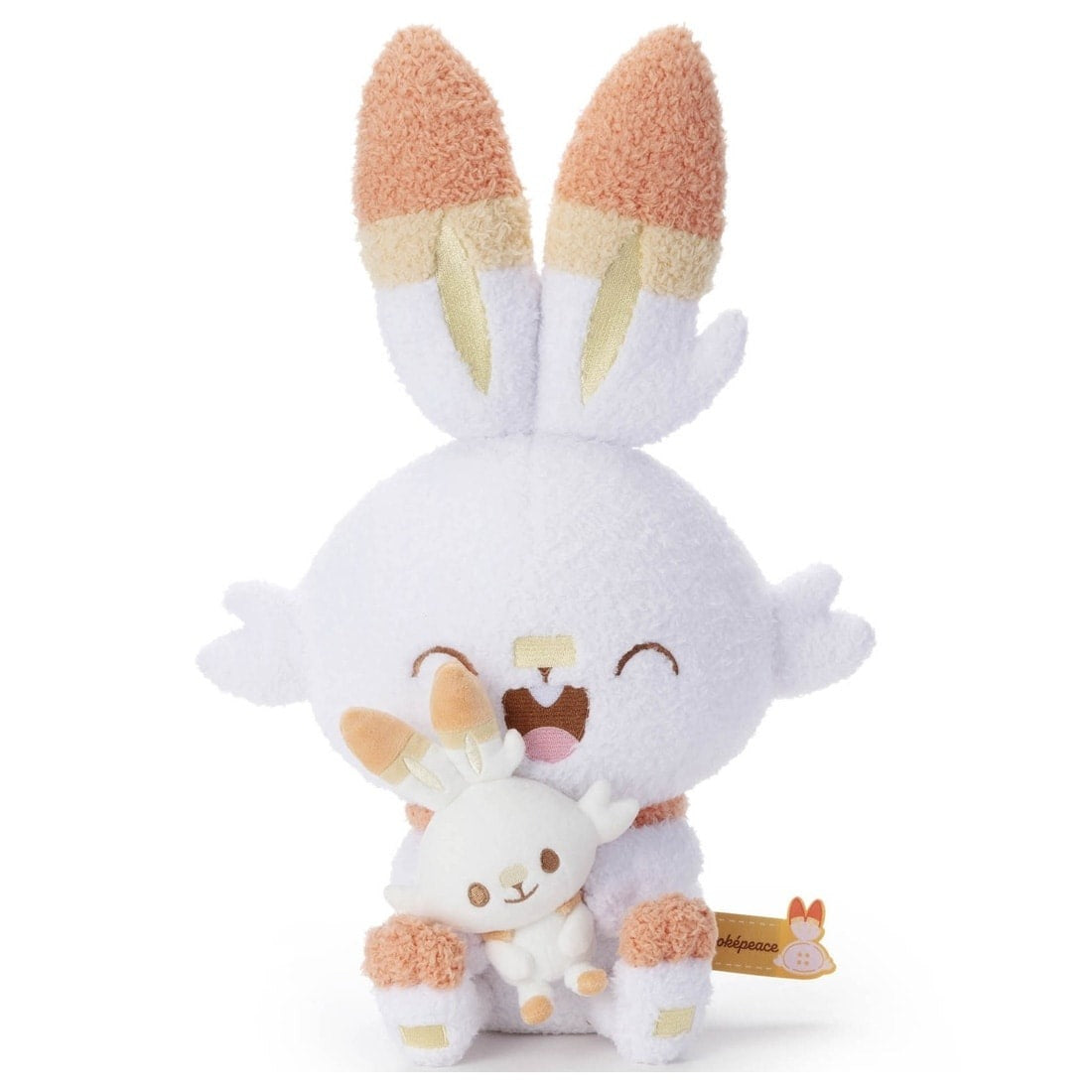Takara Tomy Pokemon Soft Plush Toy Pokepeace Basic Scorbunny w/ mini Plush Ver