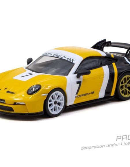 (Pre-order) Tarmac Works 1/64 Porsche 911 GT3 (992) Yellow / Black Diecast Model