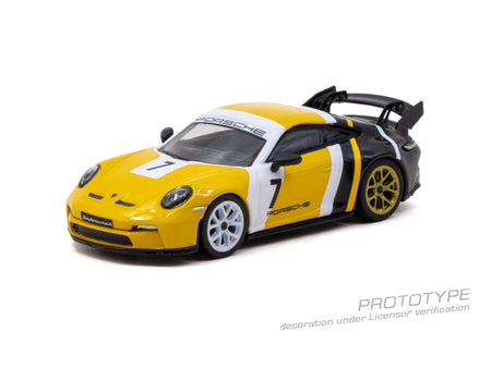 (Pre-order) Tarmac Works 1/64 Porsche 911 GT3 (992) Yellow / Black Diecast Model