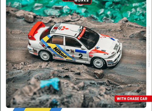 Load image into Gallery viewer, Tarmac Works 1/64 Mitsubishi Lancer Evolution III HK-BJ Rally 1995
