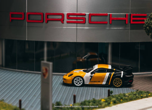 Load image into Gallery viewer, (Pre-order) Tarmac Works 1/64 Porsche 911 GT3 (992) Yellow / Black Diecast Model
