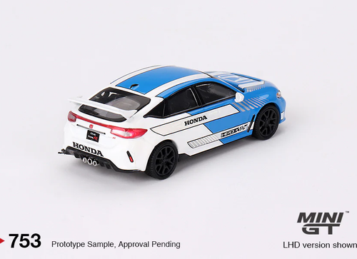 Load image into Gallery viewer, Mini GT #753 1/64 Honda Civic Type R #3 2023 Pace Car Blue Model Car
